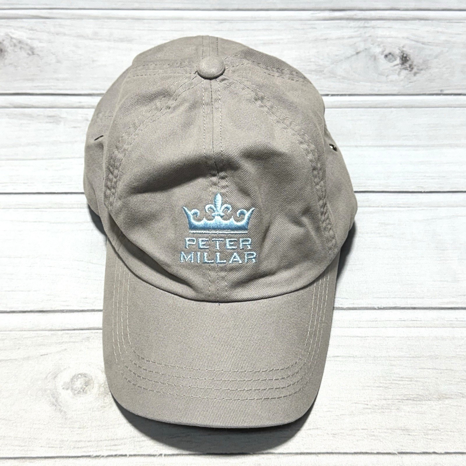 Peter Millar Hat Gray Golf Baseball Cap Adjustable Strapback Crown Logo Cotton